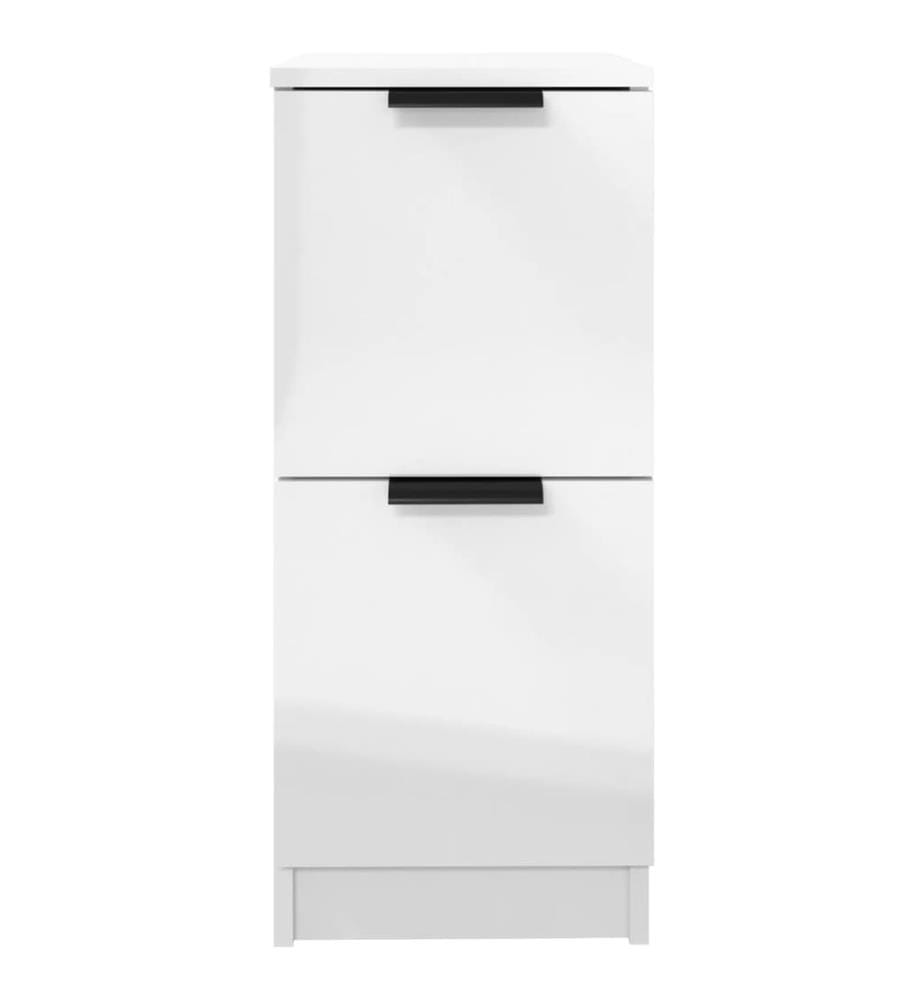 Sideboards 2 Stk. Hochglanz-Weiss 30x30x70 cm Holzwerkstoff