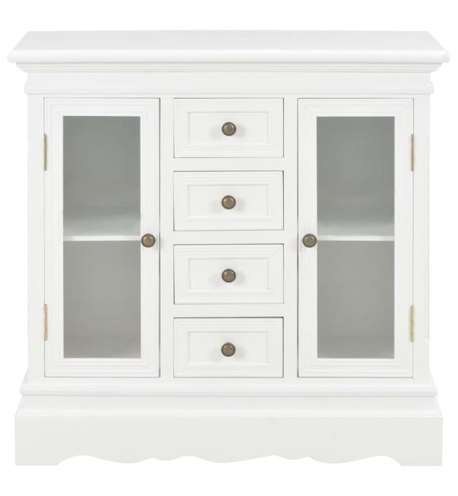 Buffet blanc 70x28x70 cm bois de pin massif