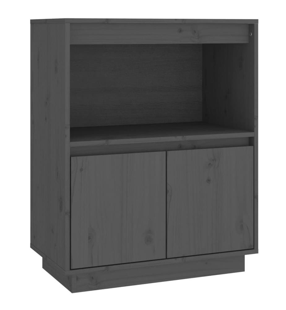 Sideboard Grau 60x34x75 cm Massivholz Kiefer