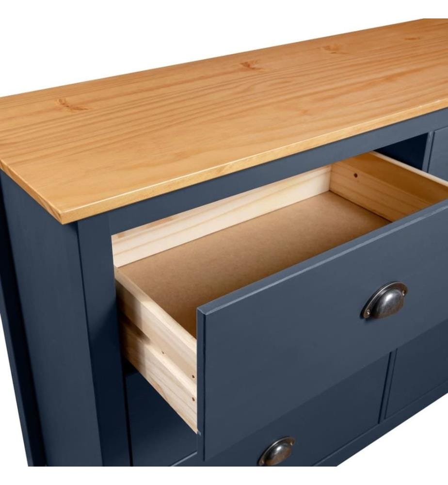 Buffet Hill Gris 125x40x80 cm Bois de pin solide