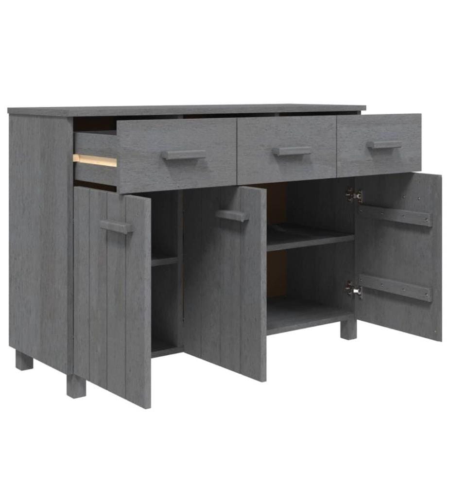 Sideboard HAMAR Dunkelgrau 113x40x80 cm Massivholz Kiefer