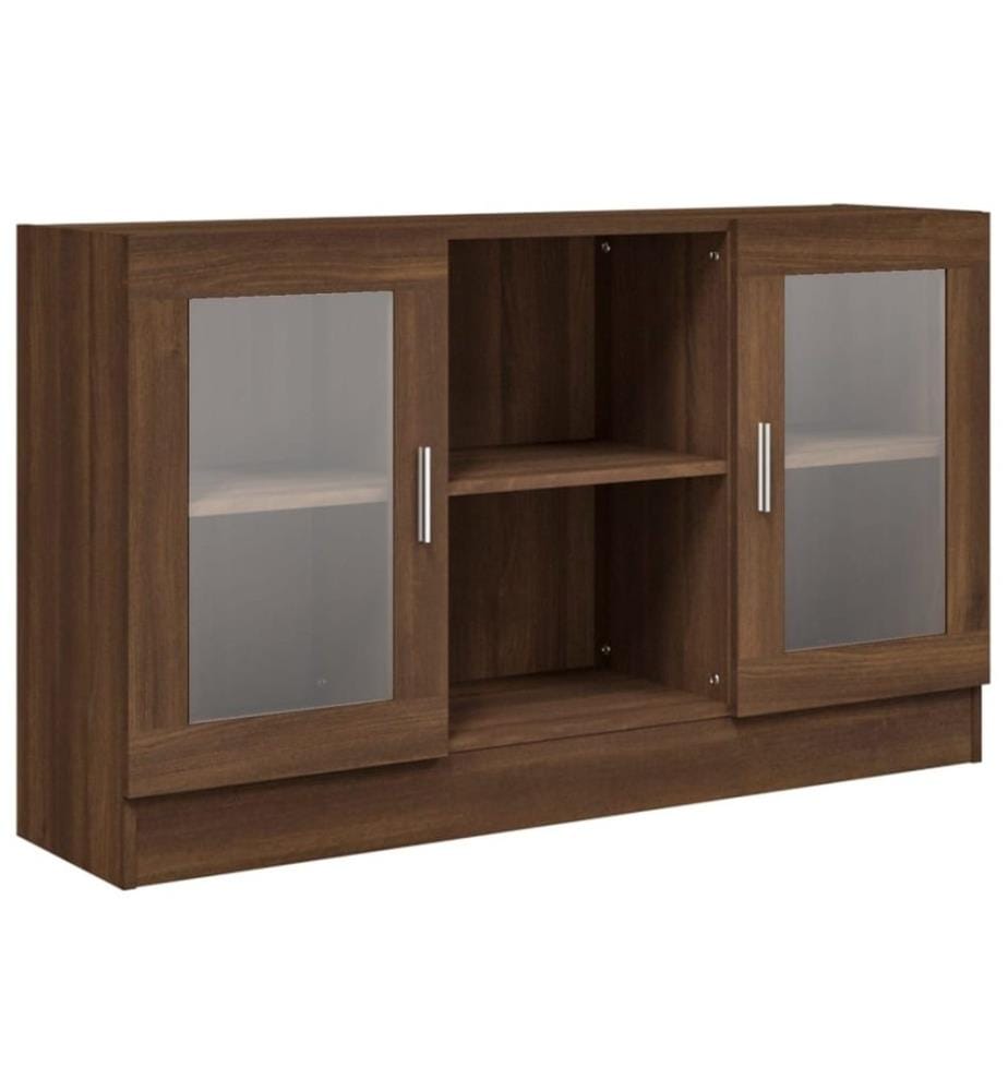Armoire à vitrine Chêne marron 120x30,5x70 cm Bois d'ingénierie