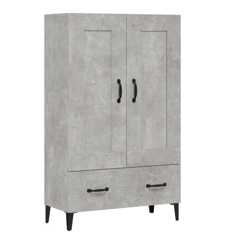 Buffet haut Gris béton 70x31x115 cm Bois d'ingénierie
