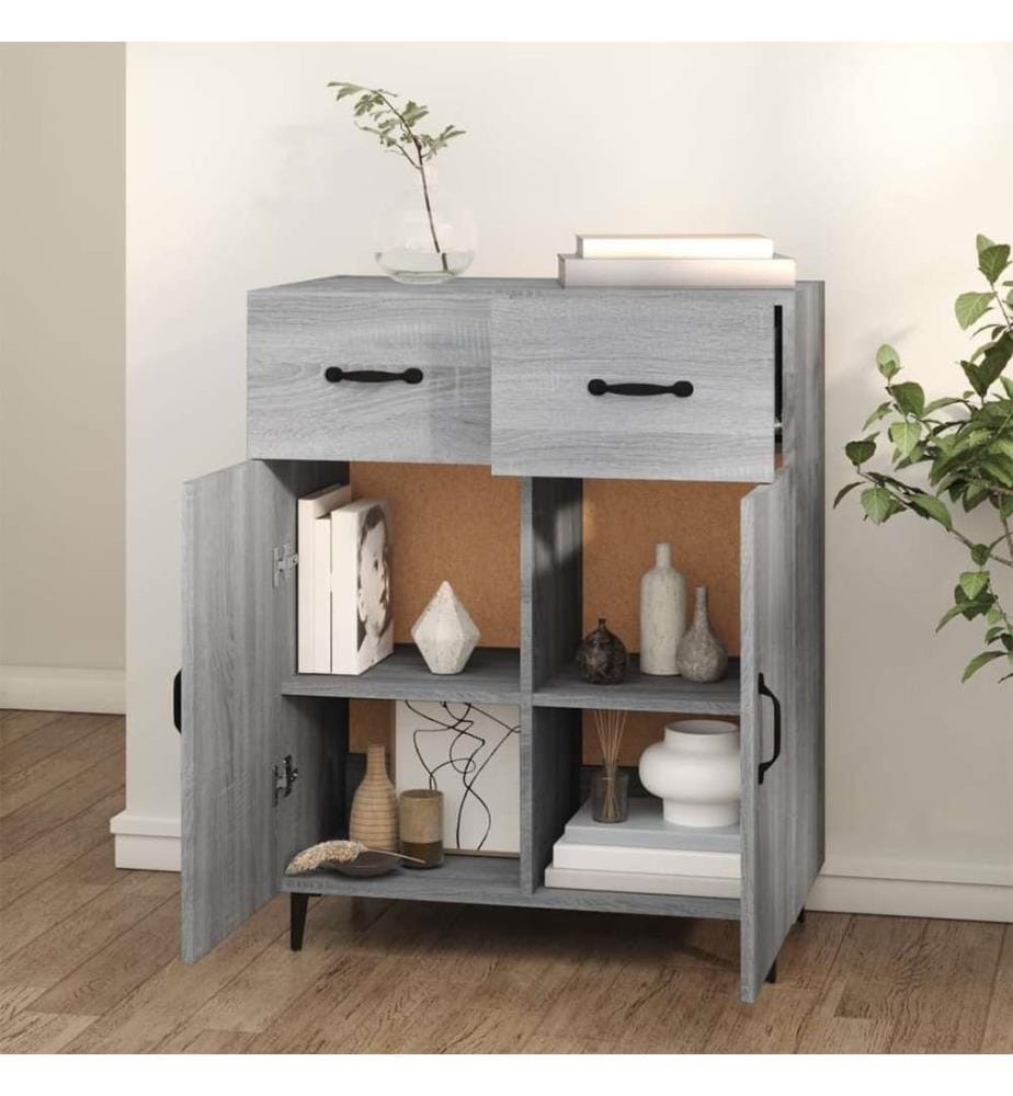 Sideboard Grau Sonoma 69,5x34x90 cm Holzwerkstoff