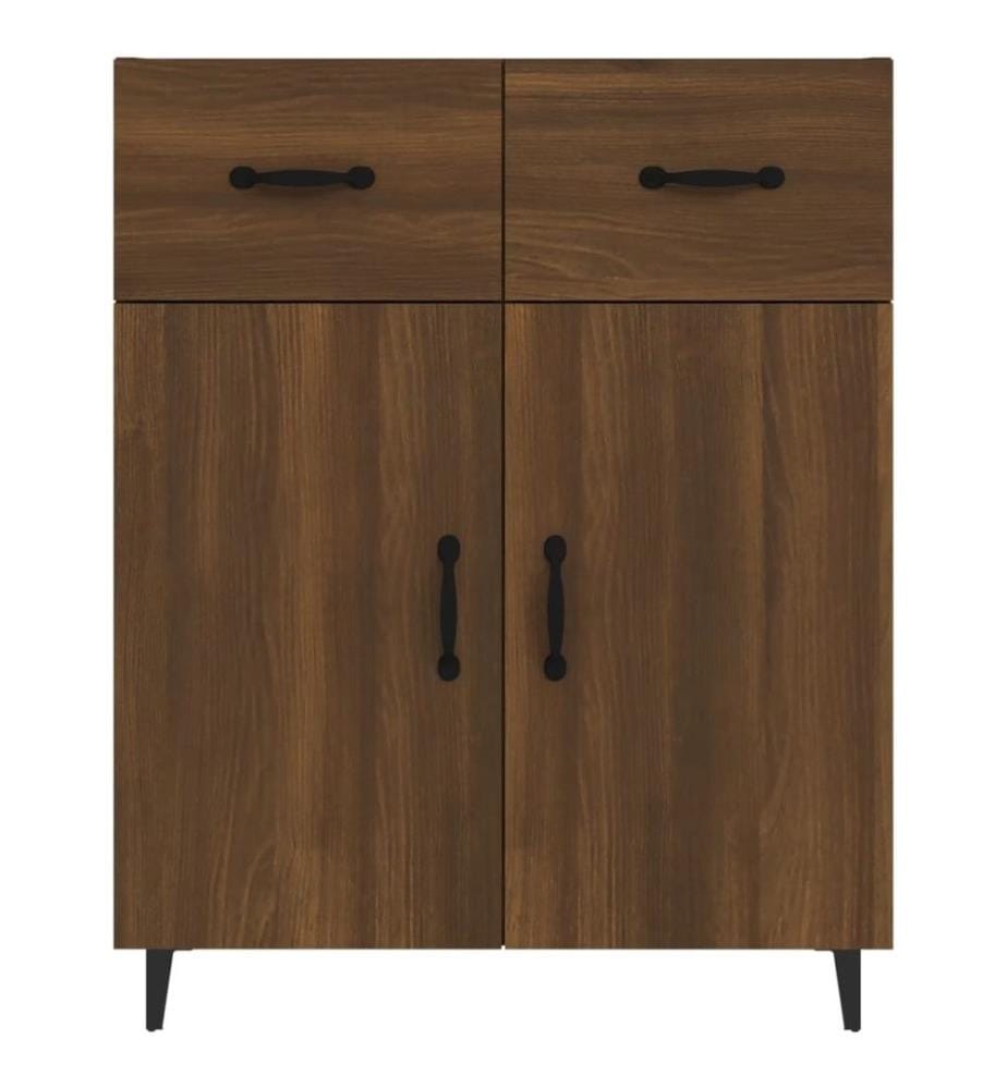 Buffet chêne marron 69,5x34x90 cm bois d'ingénierie
