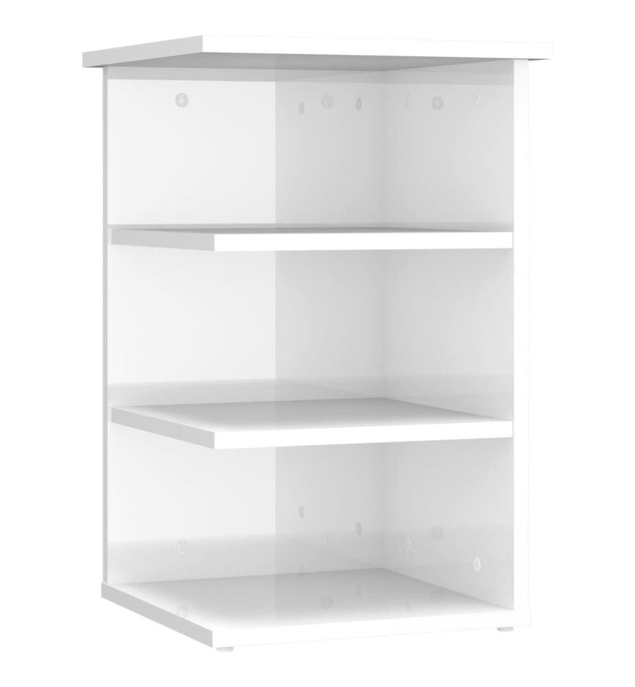 Beistellregal Hochglanz-Weiss 35x35x55 cm Holzwerkstoff