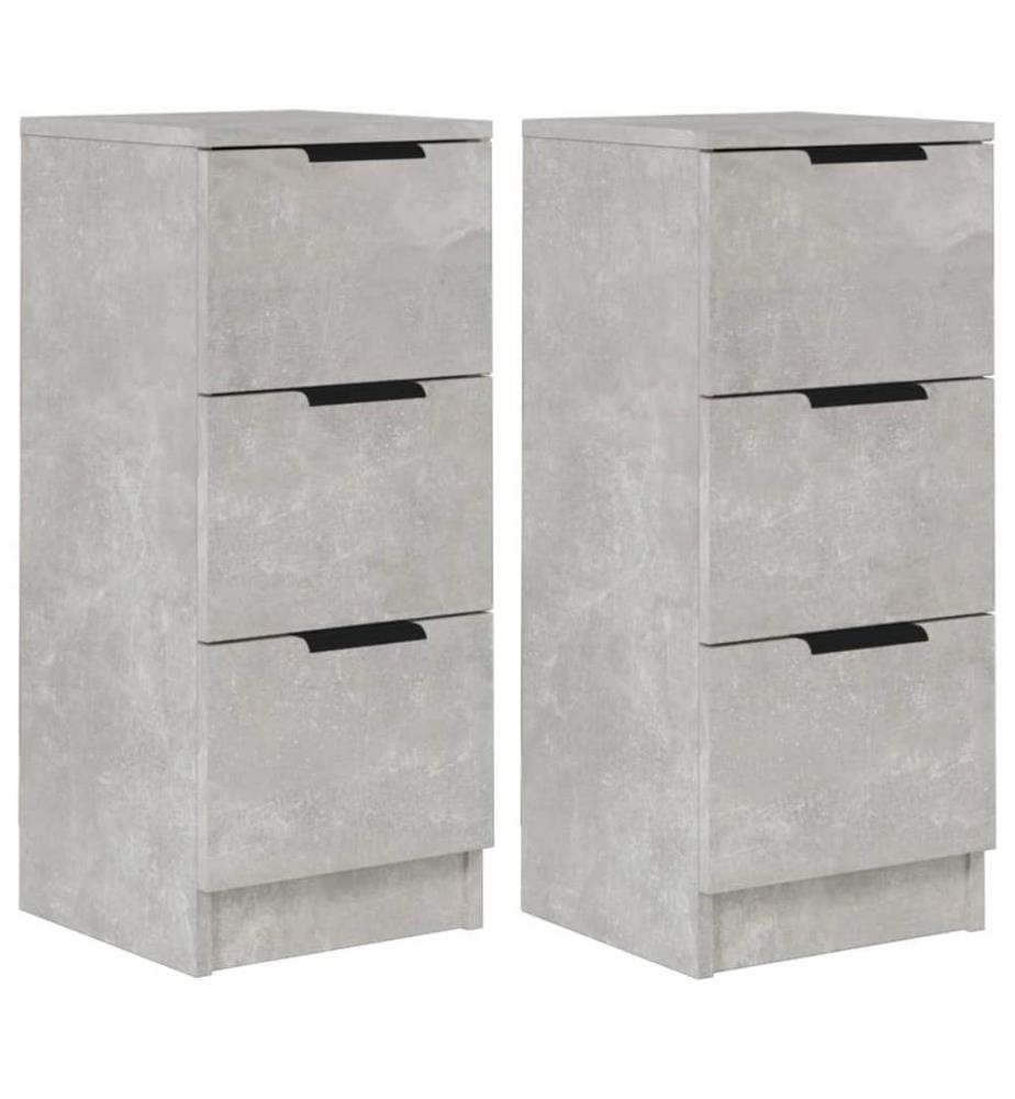 Sideboards 2 Stk. Betongrau 30x30x70 cm Holzwerkstoff