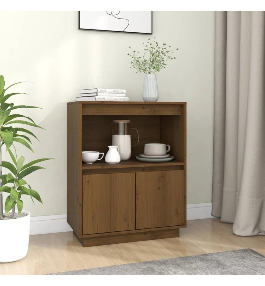 Sideboard Honigbraun 60x34x75 cm Massivholz Kiefer