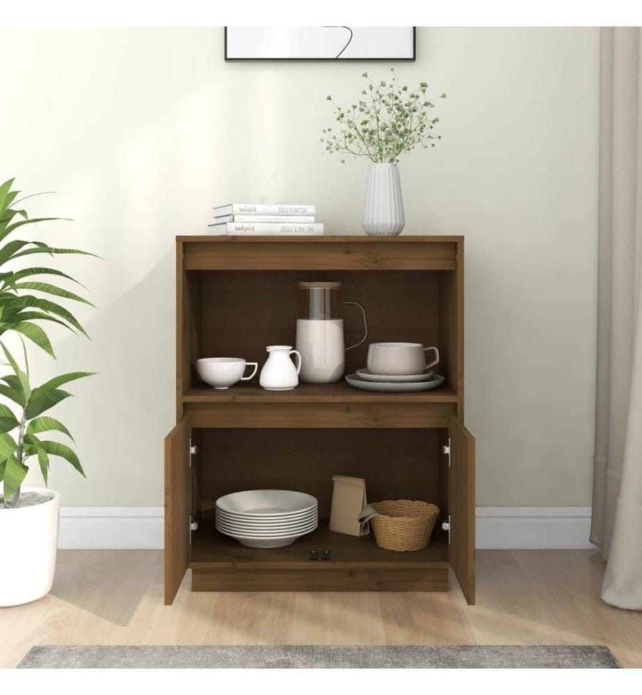 Sideboard Honigbraun 60x34x75 cm Massivholz Kiefer