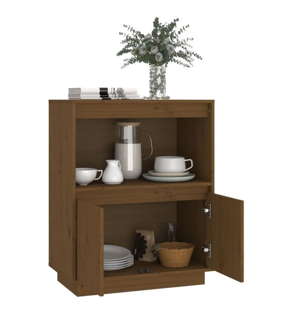 Sideboard Honigbraun 60x34x75 cm Massivholz Kiefer