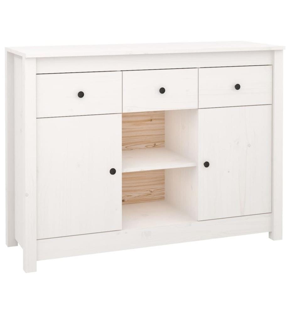 Sideboard Weiss 100x35x74,5 cm Massivholz Kiefer