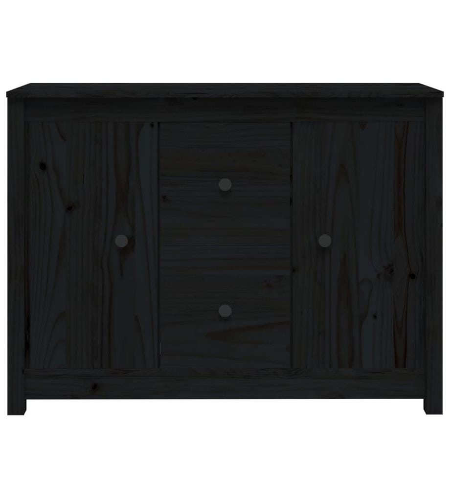 Sideboard Schwarz 100x35x74 cm Massivholz Kiefer