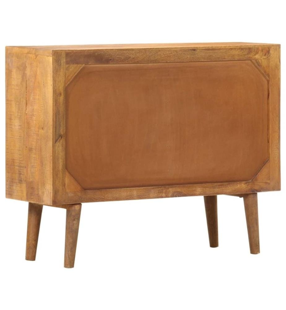 Sideboard mit Druckmuster 90×30×70 cm Massivholz Mango