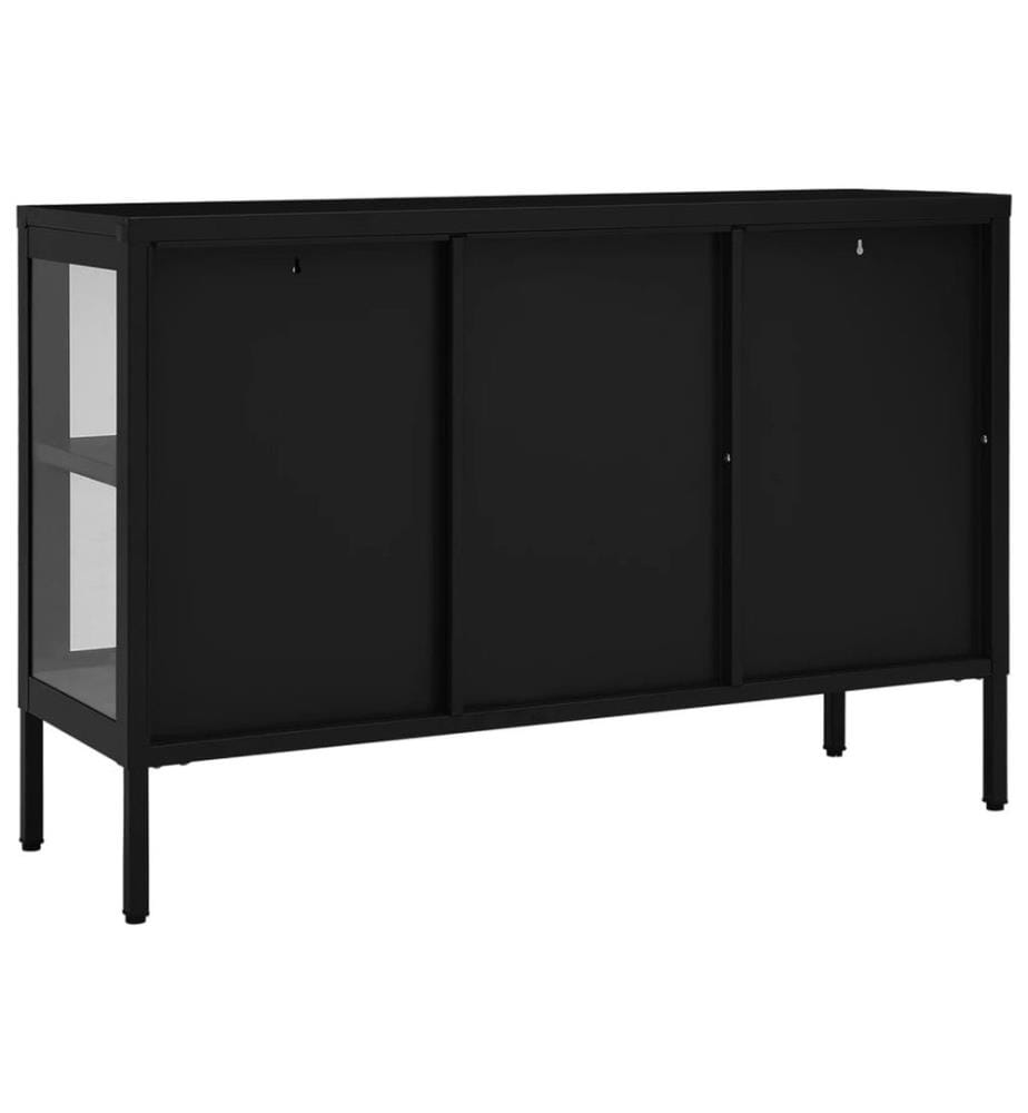 Sideboard Schwarz 70x35x70 cm Stahl und Glas
