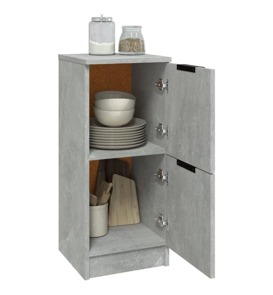 Sideboards 2 Stk. Betongrau 30x30x70 cm Holzwerkstoff