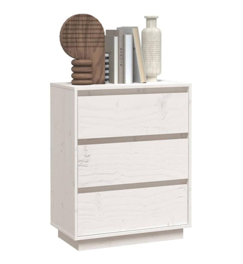 Sideboard Weiss 60x34x75 cm Massivholz Kiefer