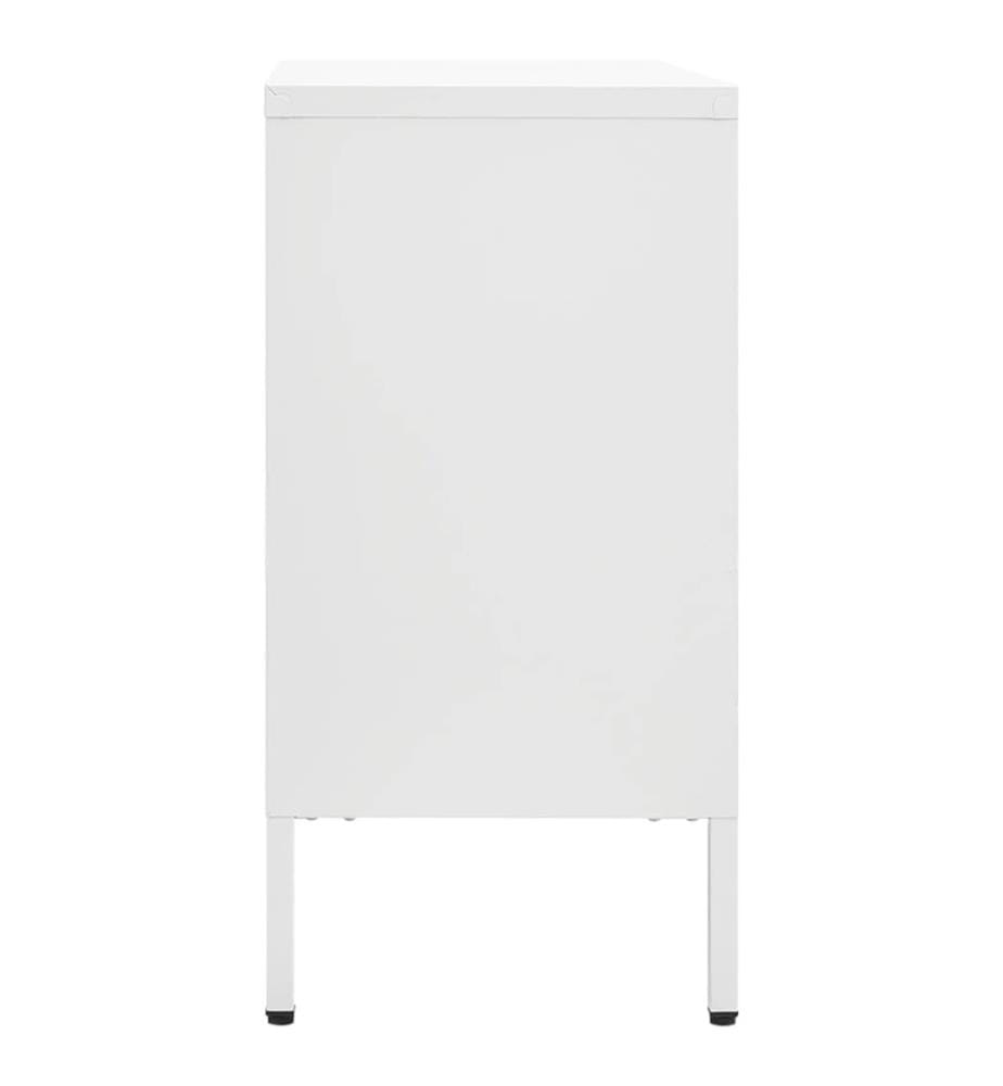 Sideboard Weiss 105x35x70 cm Stahl und Hartglas