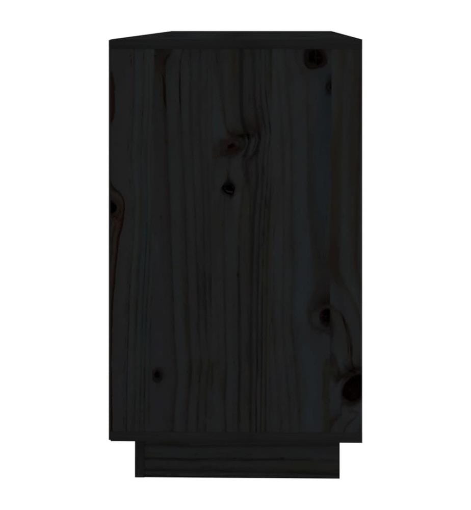 Sideboard Schwarz 111x34x60 cm Massivholz Kiefer