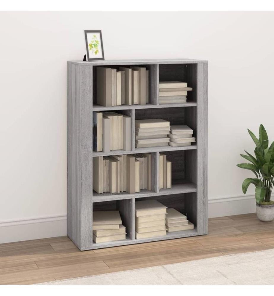 Sideboard Grau Sonoma 80x30x106 cm Holzwerkstoff