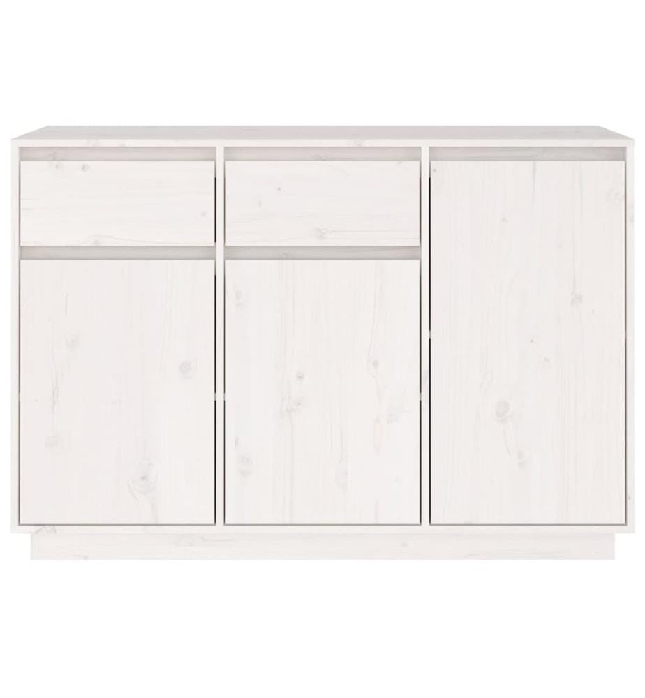 Buffet Blanc 110x34x75 cm Bois massif de pin