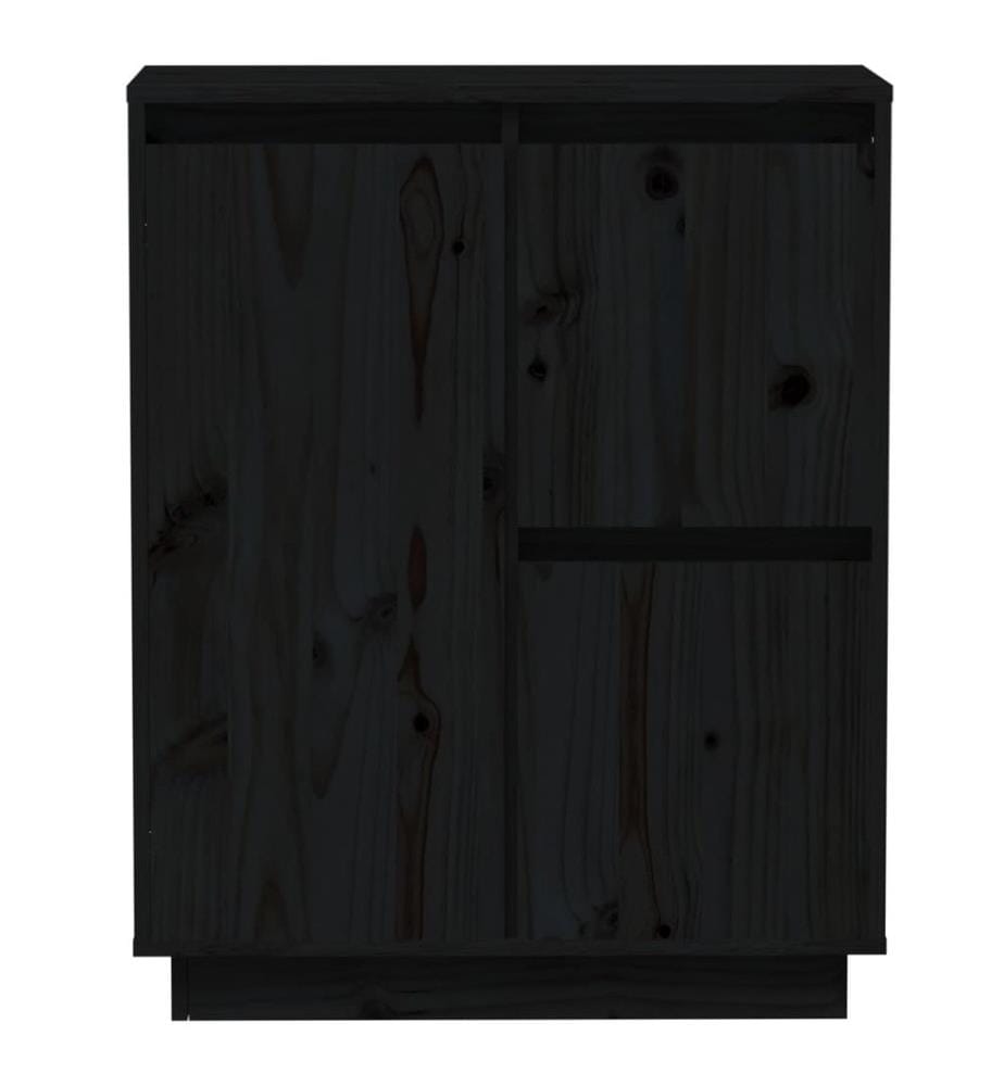 Sideboard Schwarz 60x34x75 cm Massivholz Kiefer