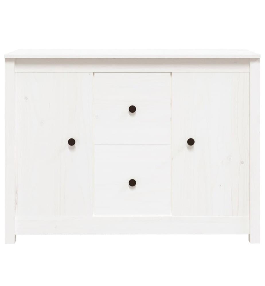 Buffet Blanc 100x35x74 cm Bois massif de pin