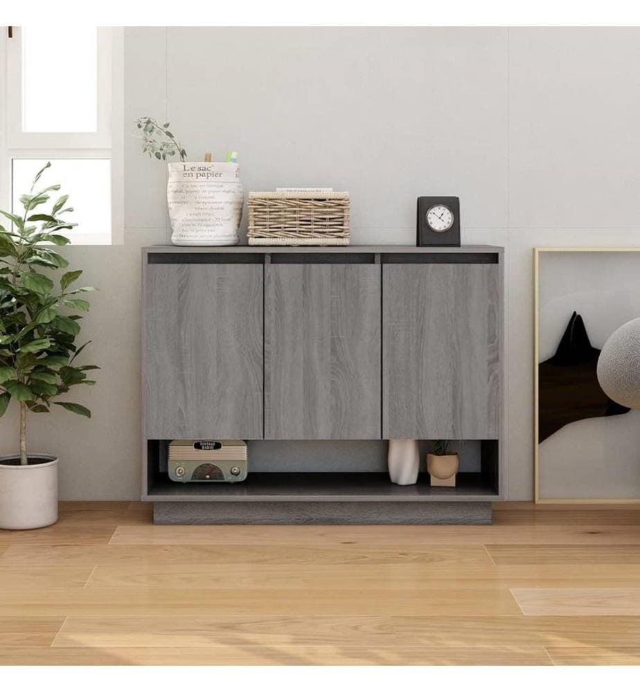 Sideboard Grau Sonoma 97x31x75 cm Holzwerkstoff
