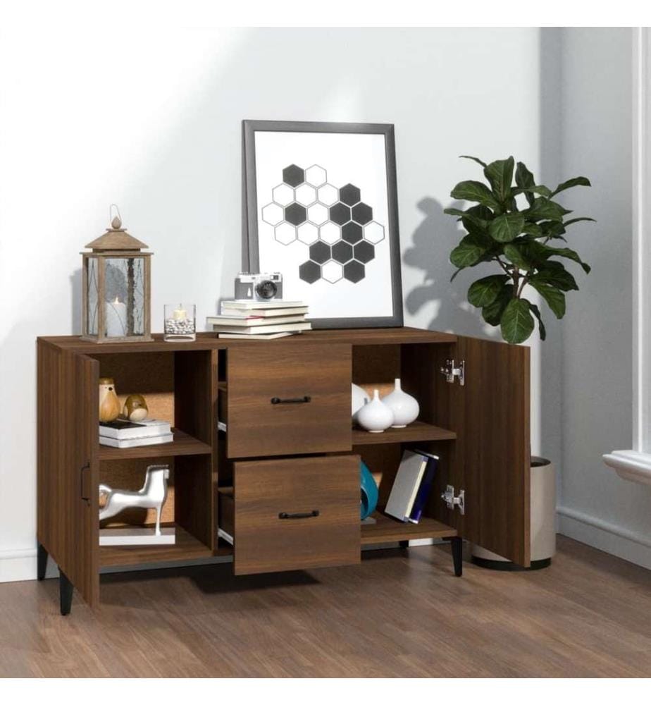 Sideboard Braun Eichen-Optik 100x36x60 cm Holzwerkstoff