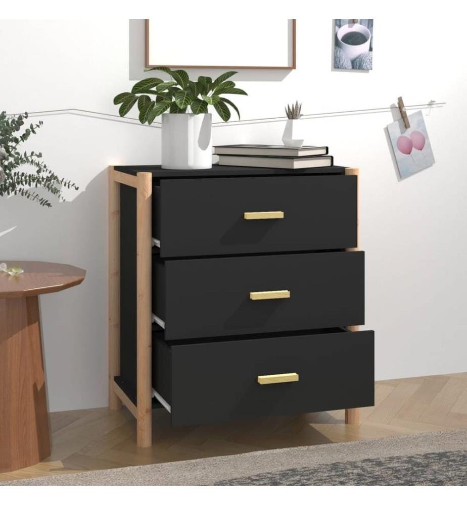 Sideboard Schwarz 62x38x70 cm Holzwerkstoff