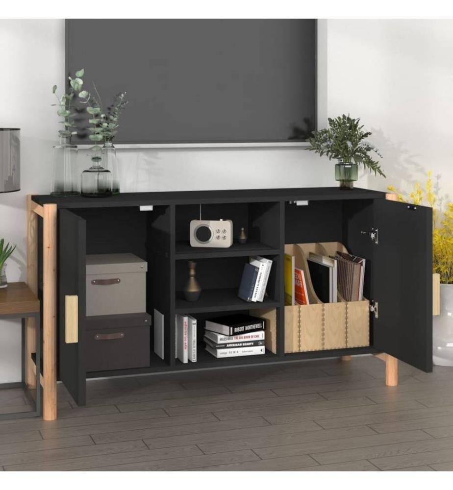 Sideboard Schwarz 107x38x60 cm Holzwerkstoff