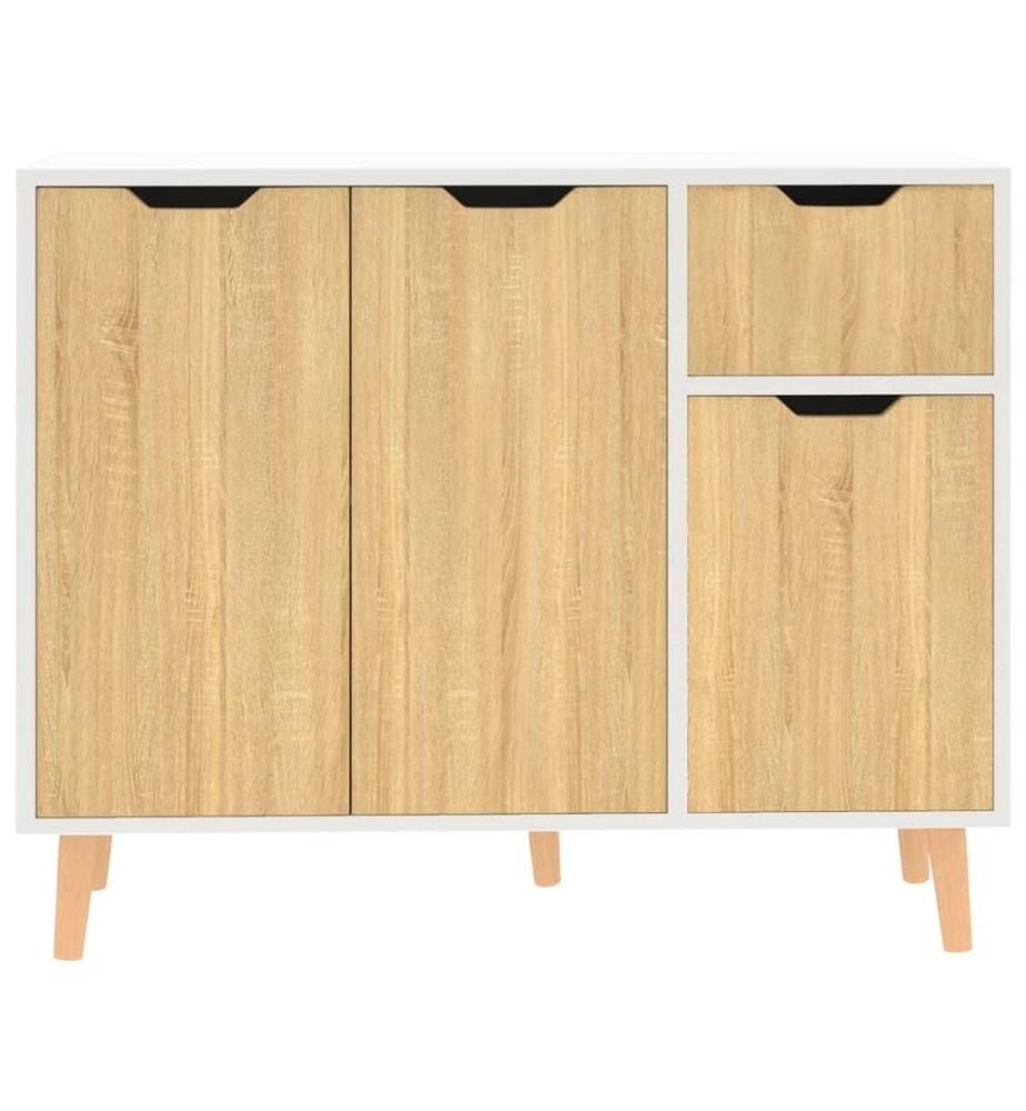 Sideboard Weiss Sonoma-Eiche 90x30x72 cm Holzwerkstoff