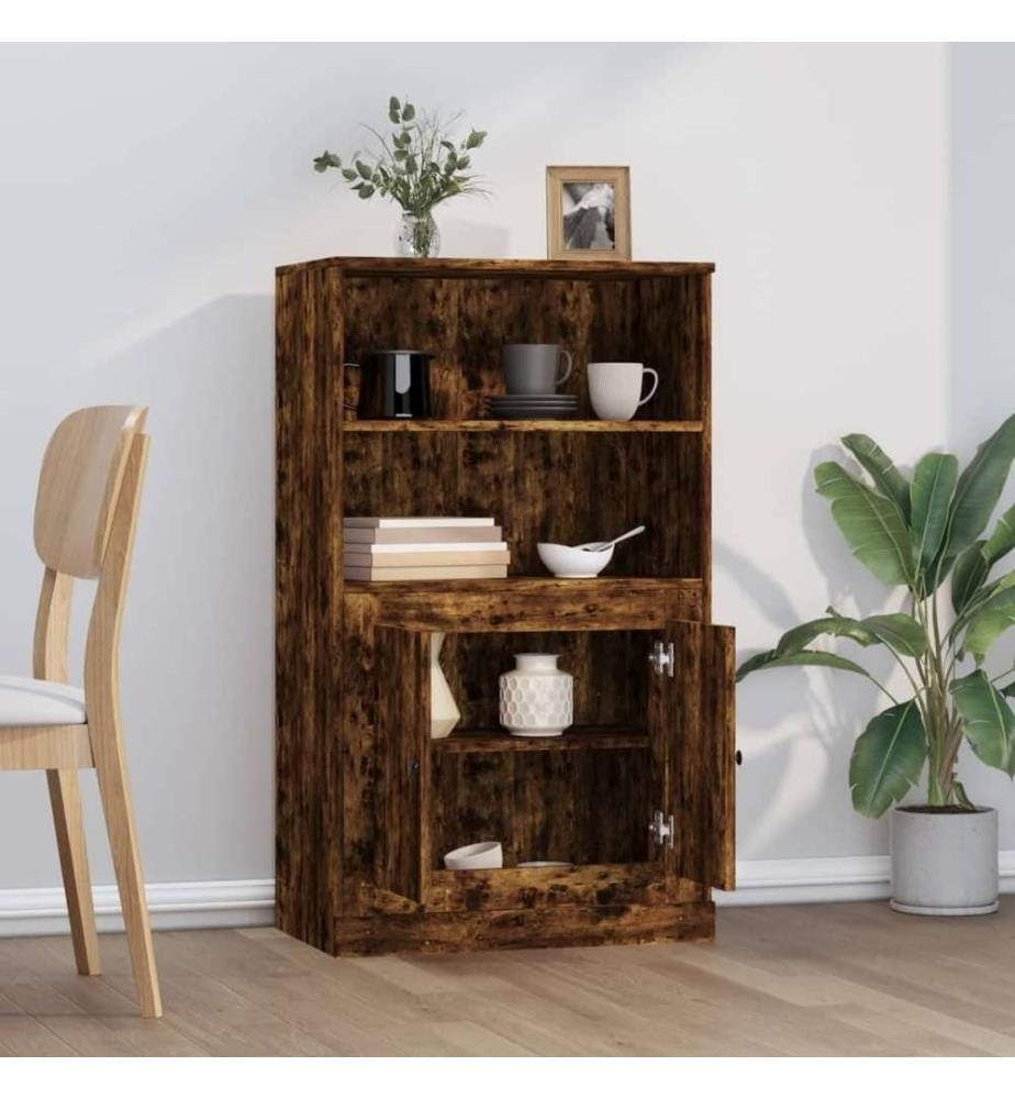 Highboard Räuchereiche 60x35,5x103,5 cm Holzwerkstoff