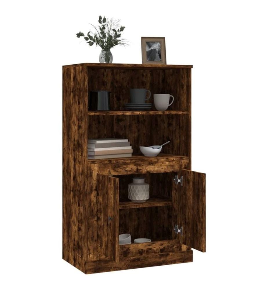 Highboard Räuchereiche 60x35,5x103,5 cm Holzwerkstoff