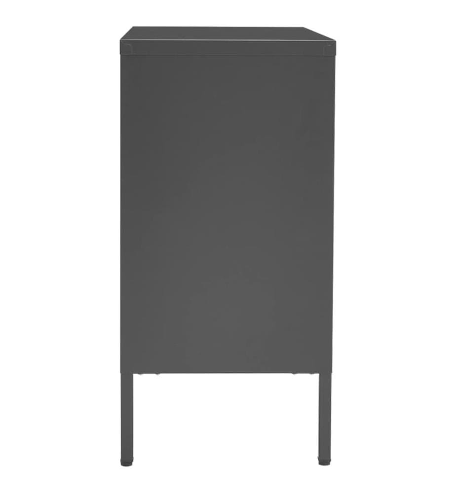 Sideboard Anthrazit 75x35x70 cm Stahl und Hartglas