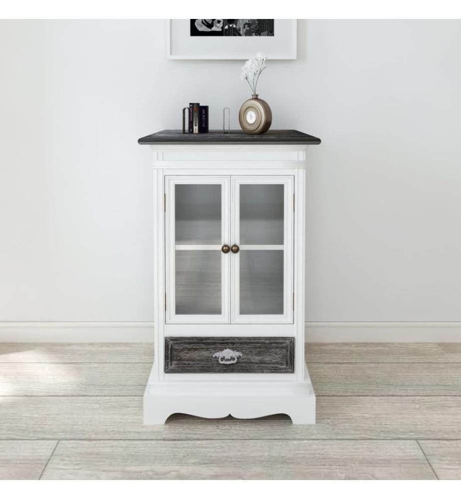 Armoire 2 portes et 1 tiroir Blanc Bois