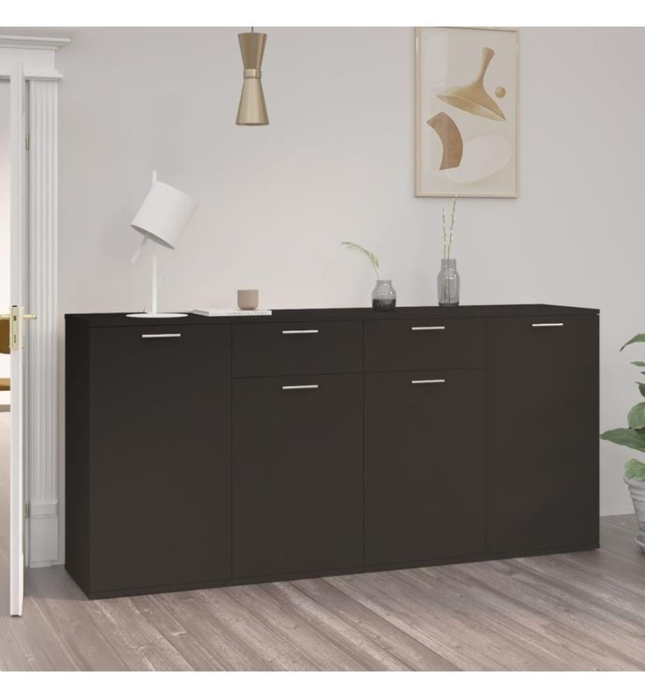 Sideboard Schwarz 160x36x75 cm Holzwerkstoff