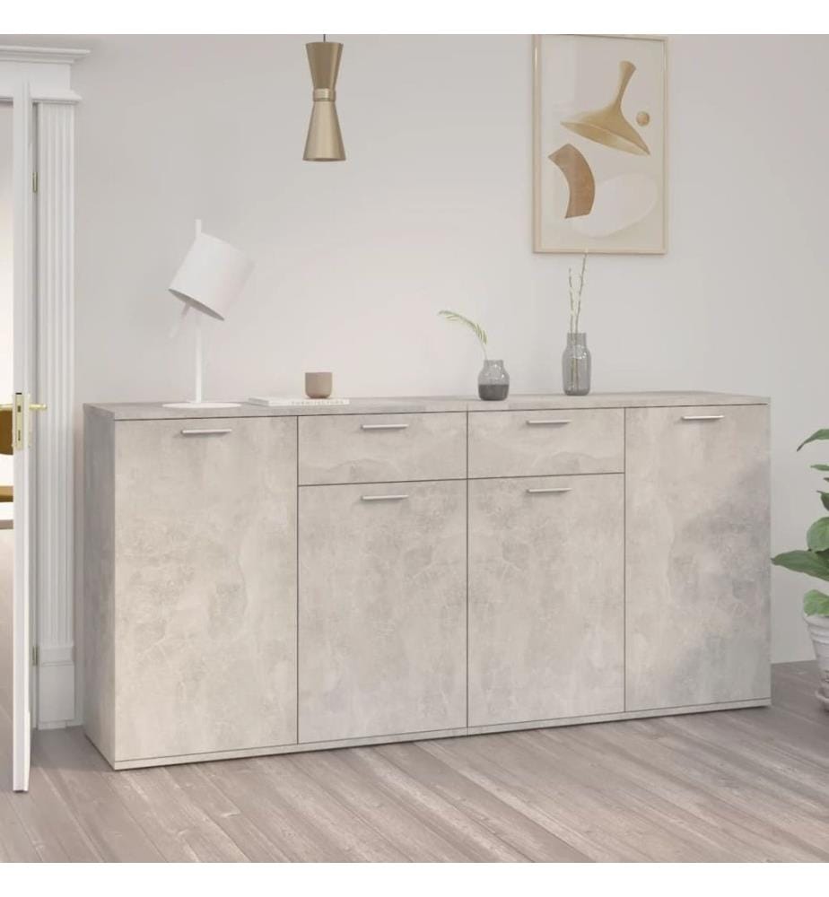 Sideboard Betongrau 160x36x75 cm Holzwerkstoff