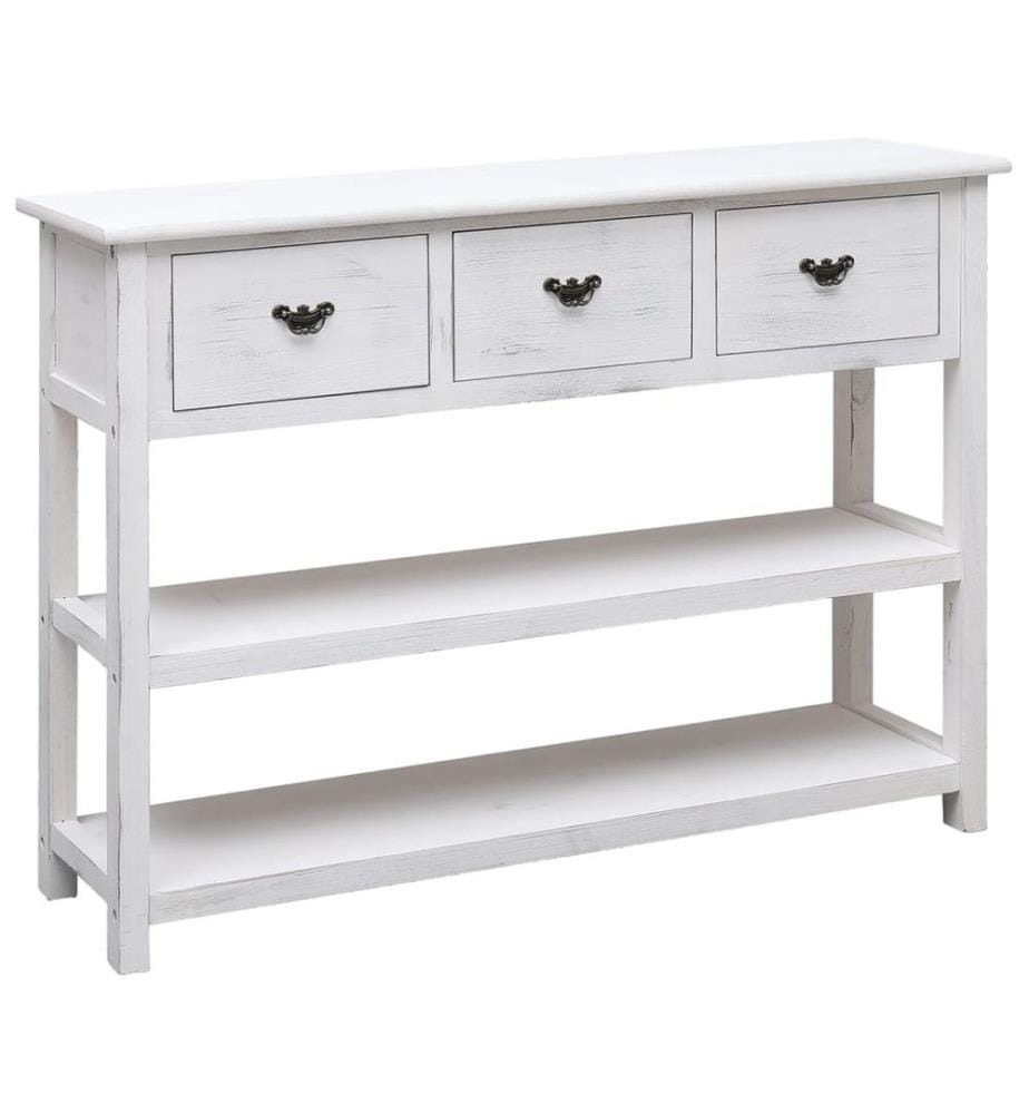 Sideboard Antik-Weiss 108x30x76 cm Massivholz Paulownia