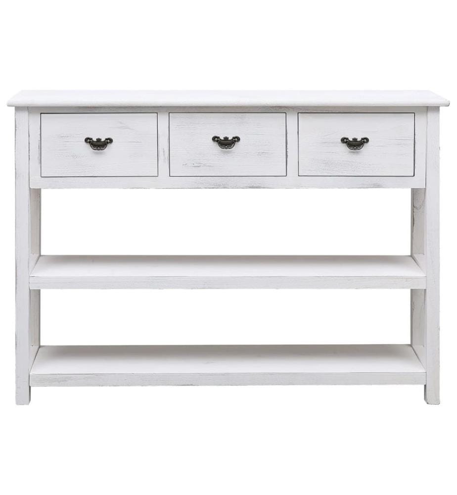 Sideboard Antik-Weiss 108x30x76 cm Massivholz Paulownia