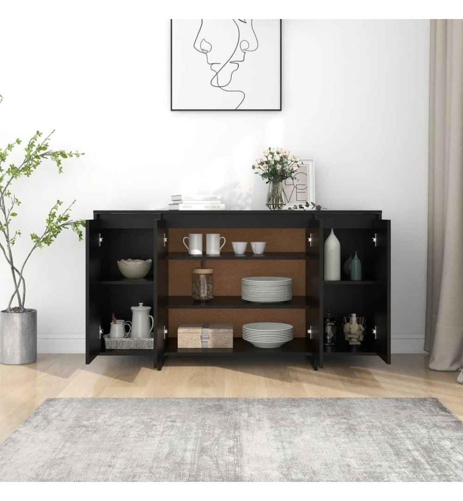 Sideboard Schwarz 135x41x75 cm Holzwerkstoff