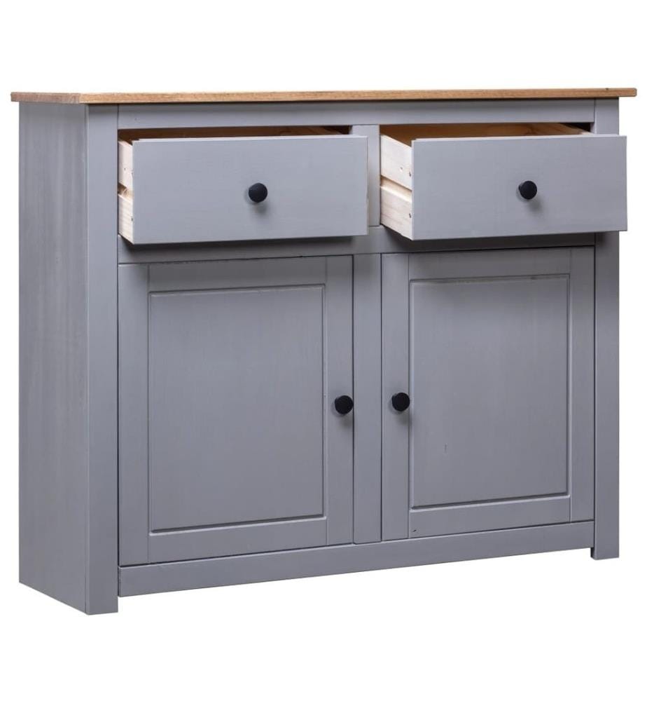 Sideboard Grau 93x40x80 cm Kiefernholz Panama