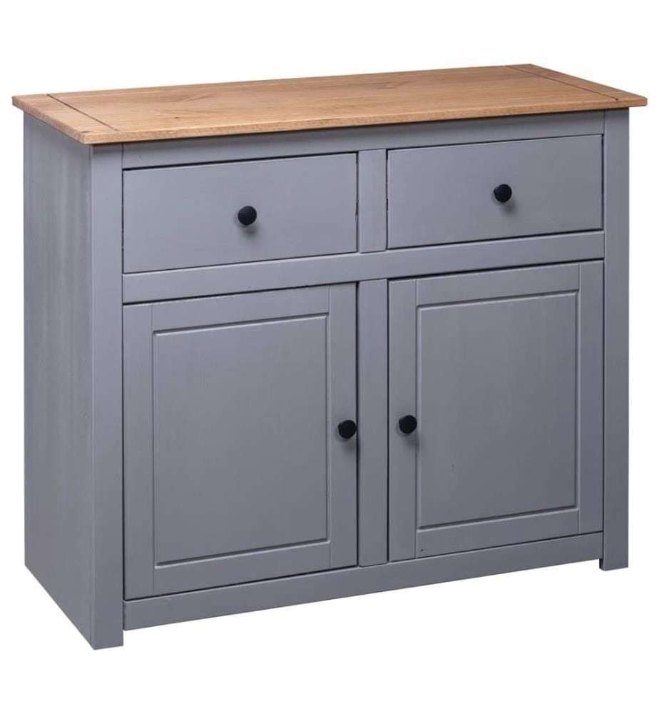 Sideboard Grau 93x40x80 cm Kiefernholz Panama