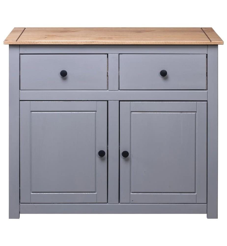 Sideboard Grau 93x40x80 cm Kiefernholz Panama