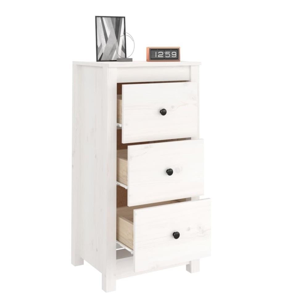 Sideboards 2 Stk. Weiss 40x35x80 cm Massivholz Kiefer
