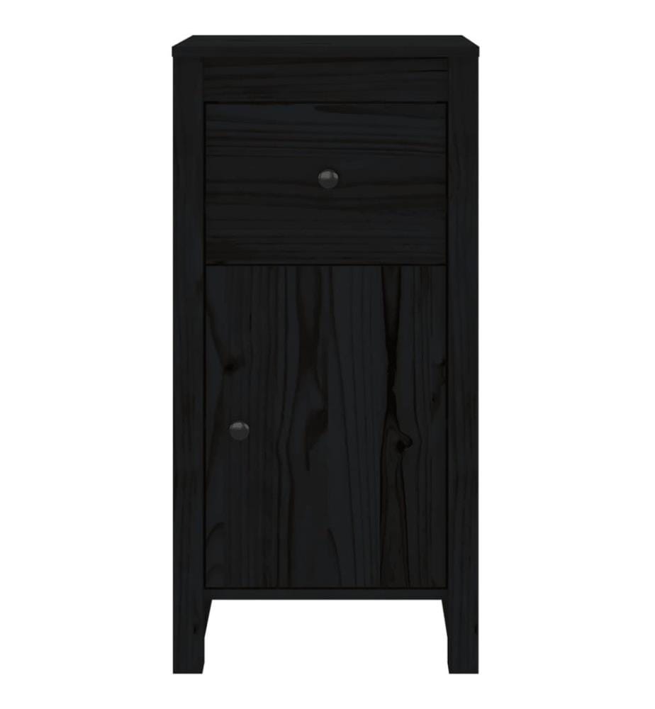 Buffet Noir 40x35x80 cm Bois massif de pin