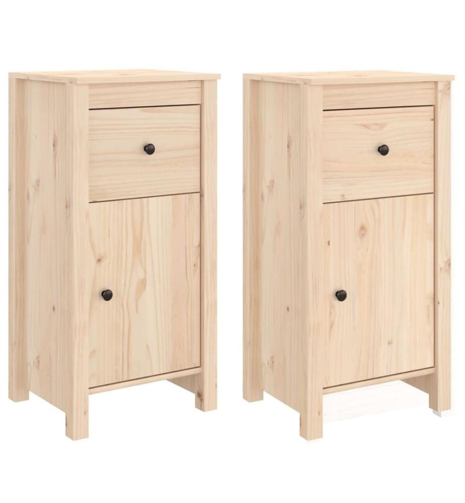 Sideboards 2 Stk. 40x35x80 cm Massivholz Kiefer