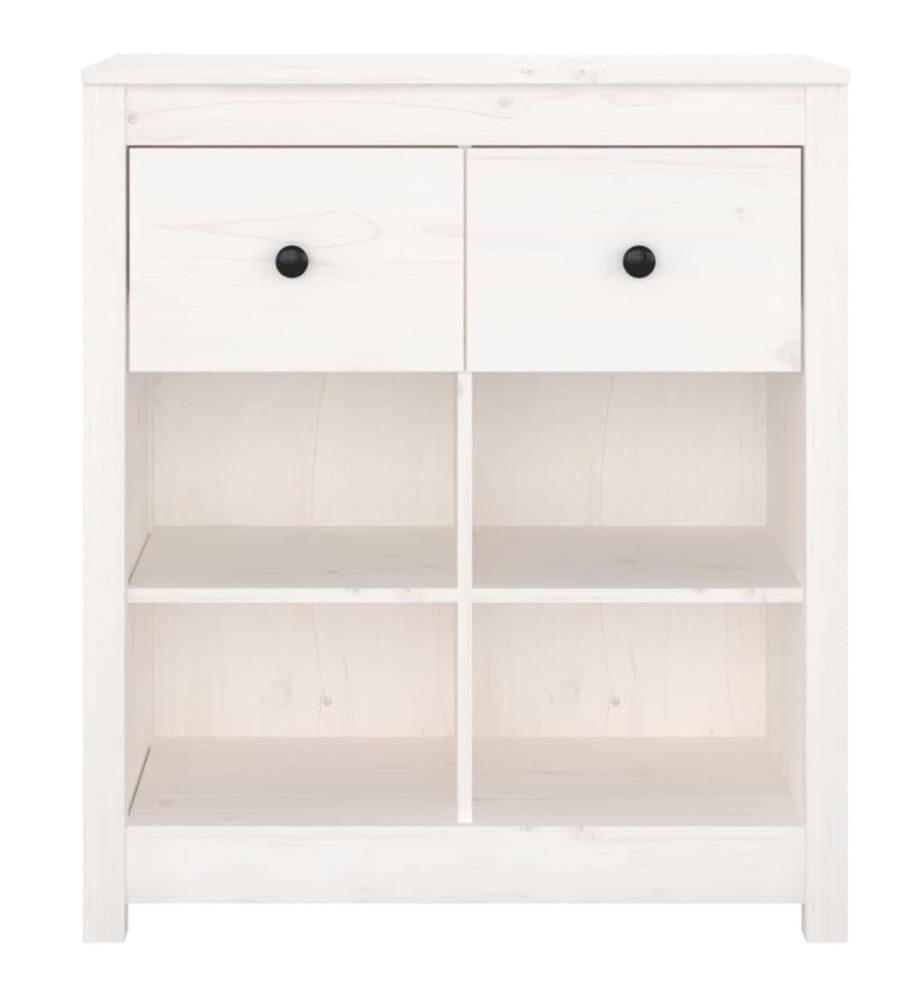 Buffet Blanc 70x35x80 cm Bois massif de pin