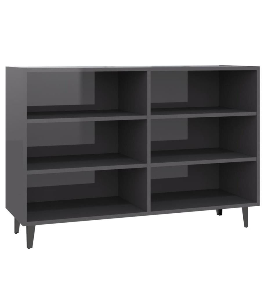 Sideboard Hochglanz-Grau 103,5x35x70 cm Holzwerkstoff