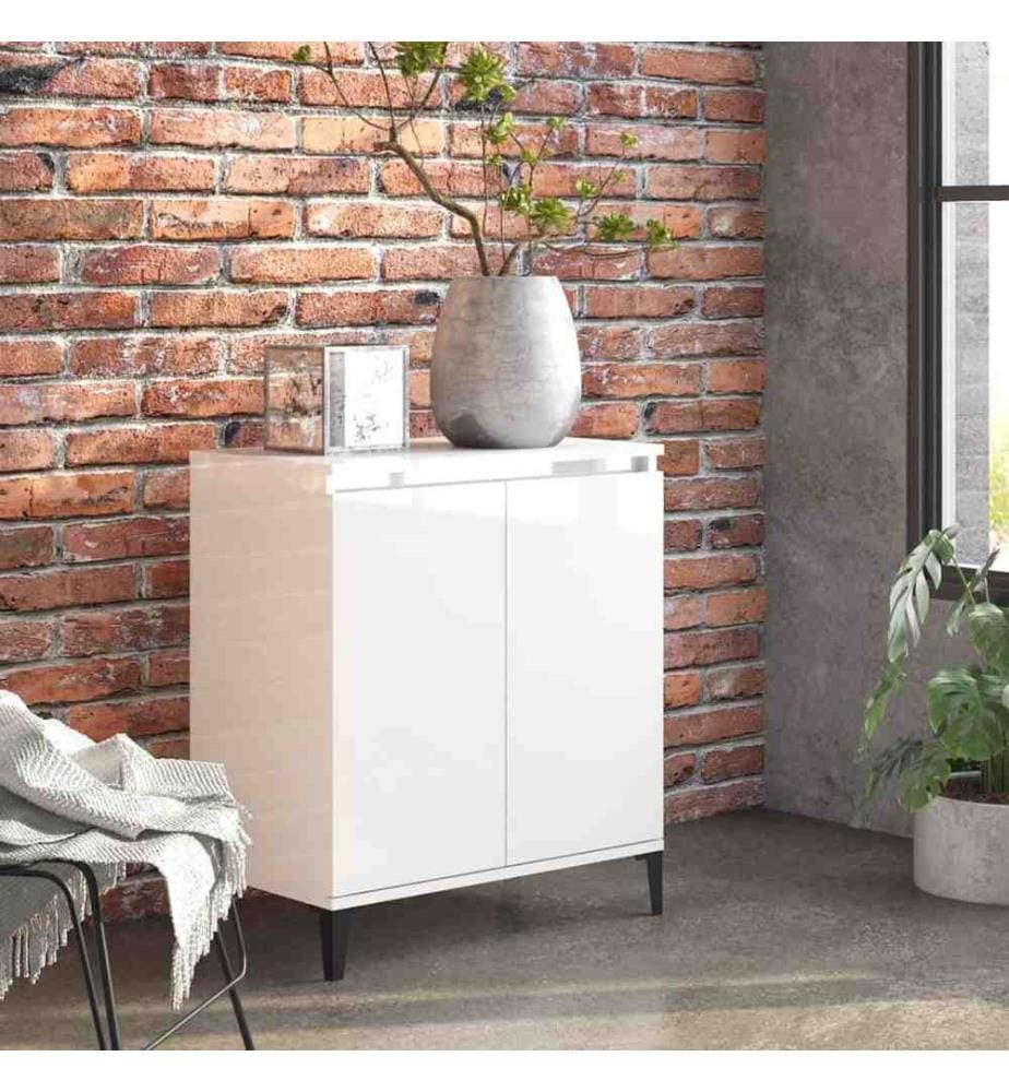 Sideboard Hochglanz-Weiss 60x35x70 cm Holzwerkstoff