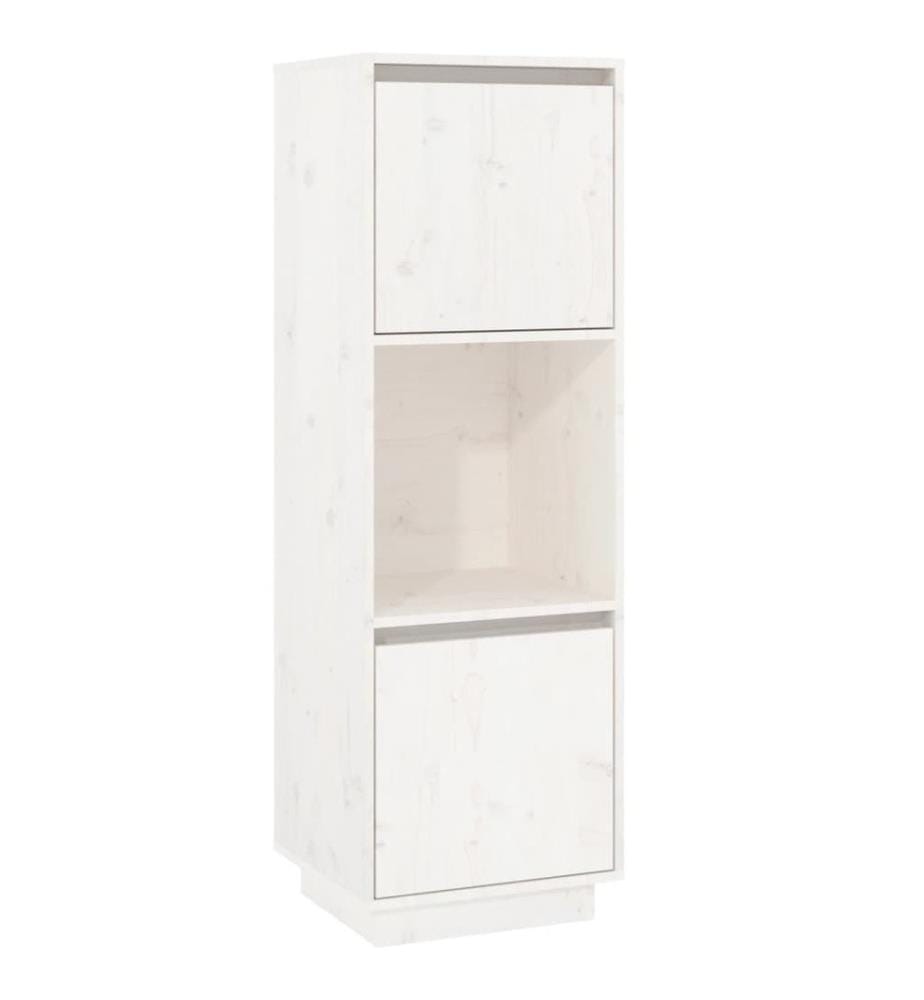Highboard Weiss 38x35x117 cm Massivholz Kiefer